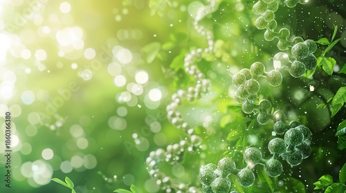 Modern Scientific Visual Concept Showing Molecular Life Structures and Innovation