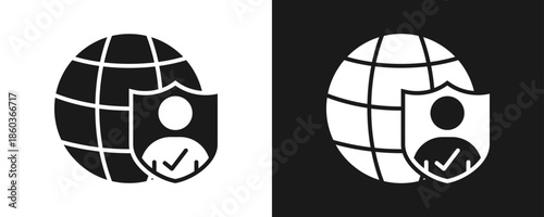 Authentication Icon Set Glyph In White And Black Background