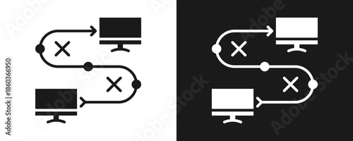 Traceability Icon Set Glyph In White And Black Background
