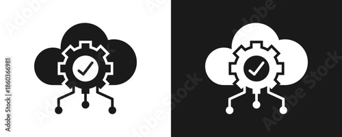 Api Icon Set Glyph In White And Black Background