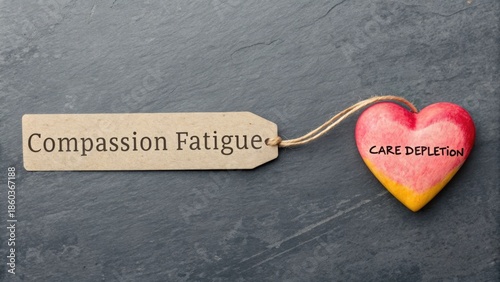 Compassion Fatigue Tag and Fading Heart Symbol