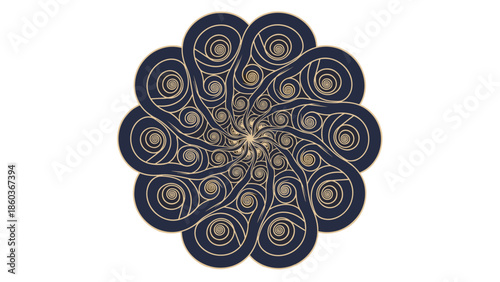 Intricate Swirl Pattern A Mesmerizing Circular Design with Spirals.