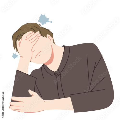 A man is feeling stressed.