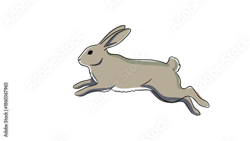 Leaping Hare Illustration Dynamic Wildlife Art for Creative Projects.