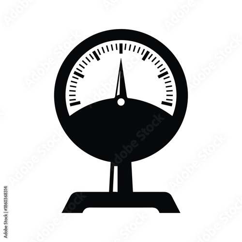 Bathroom Scale Silhouette Isolated on White Background