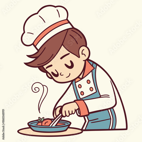 Cute Chef Preparing a Delicious Dish