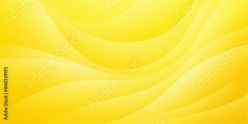 Vibrant yellow abstract background with smooth curves and gradients