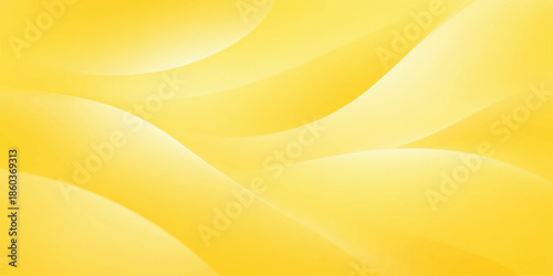 Vibrant yellow abstract background with smooth curved shapes