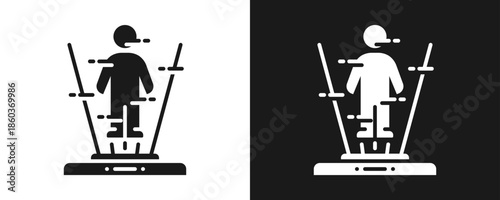 Hologram Icon Set Glyph In White And Black Background