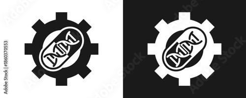 Gene Theraphy Icon Set Glyph In White And Black Background