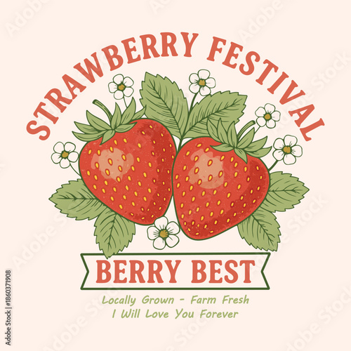 Strawberry graphic, summer t-shirt design, women's t-shirt , vintage hand drawn fruits print design, Berry fruit print artwork, fruits graphics tops,
