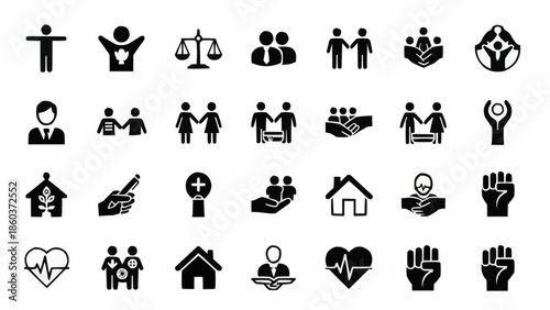 Collection of Social Icons Representing Community and Support.