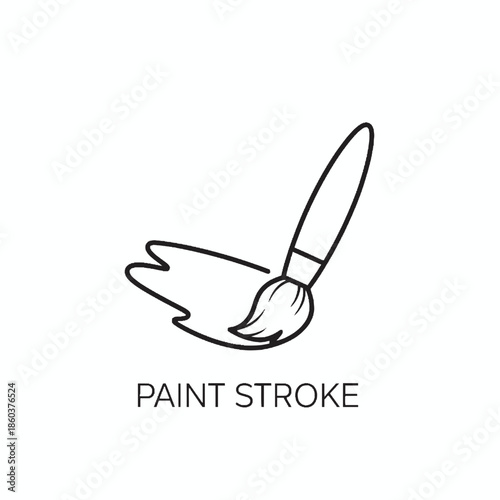 A paintbrush stroke icon illustrating creative artistry in a minimalist design