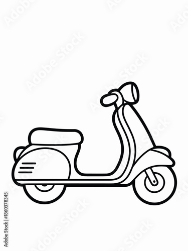 Classic scooter illustration isolated on white background, Vector, illustration