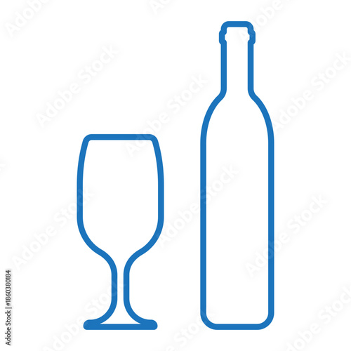 a bottle of drink and a glass