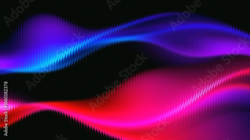 Vibrant colorful waves on black background for tech design