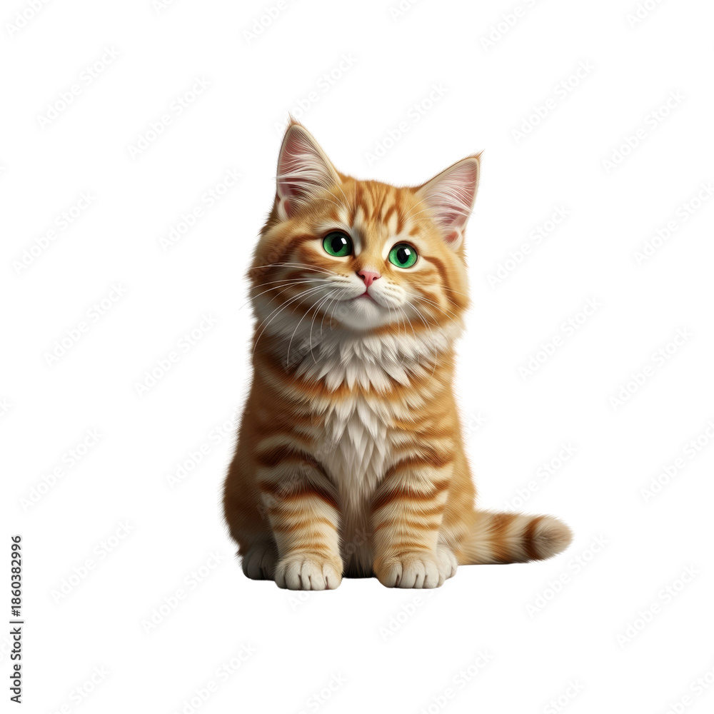 Obraz premium Orange tabby kitten with green eyes