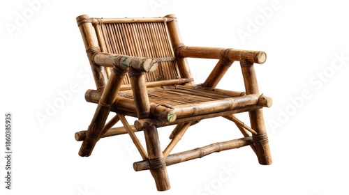 Bamboo Chair's Natural Grace: A finely crafted bamboo chair displays a harmonious blend of nature and design, showcasing the inherent beauty and simplicity of bamboo.