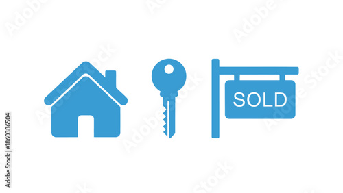 Real Estate Property Sale and Home Ownership Icons
