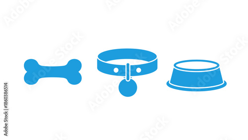 Essential Pet Care Accessories Icon Set