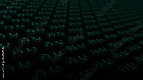 Abstract Green Digital Wave Technology Background With Circular Pattern