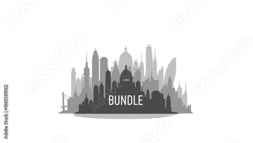 City skyline bundle icon