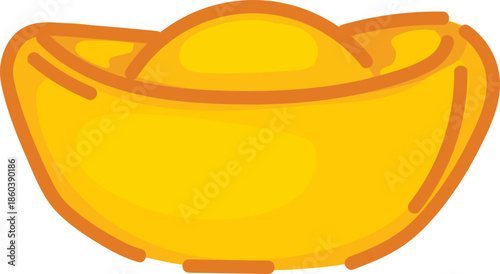 Gold Ingot Illustration for Chinese New Year Festival Design