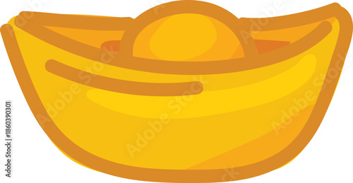 Gold Ingot Bowl for Chinese New Year Wealth and Prosperity Design