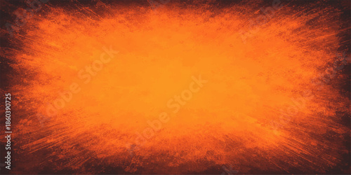 Vintage grunge art illustration of a burning fire background featuring a hot orange and red flame pattern with smoke and explosion textures on aged yellow paper wallpaper