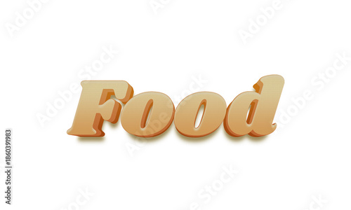 Food transparent 3d text style effect