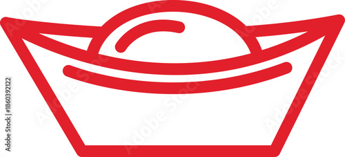 Gold Ingot Boat for Chinese New Year Festival Design