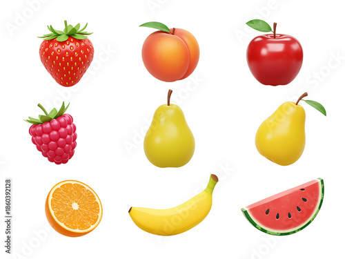 Colorful Assorted Fruits Illustration