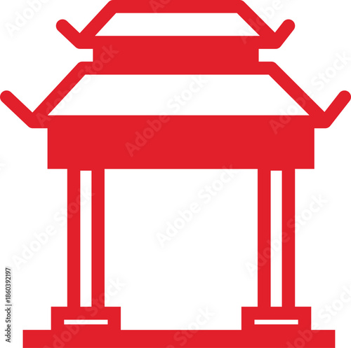 Traditional Chinese Gate for Chinese New Year Festival Design