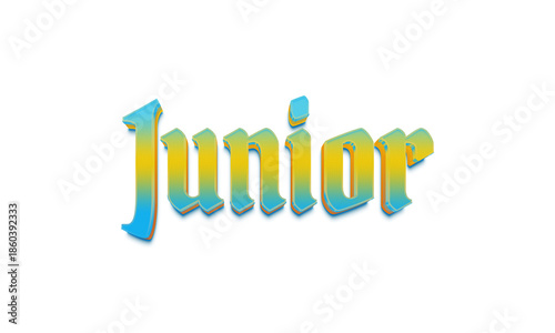 Junior transparent 3d text style effect