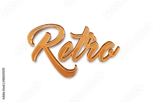 Retro transparent 3d text style effect
