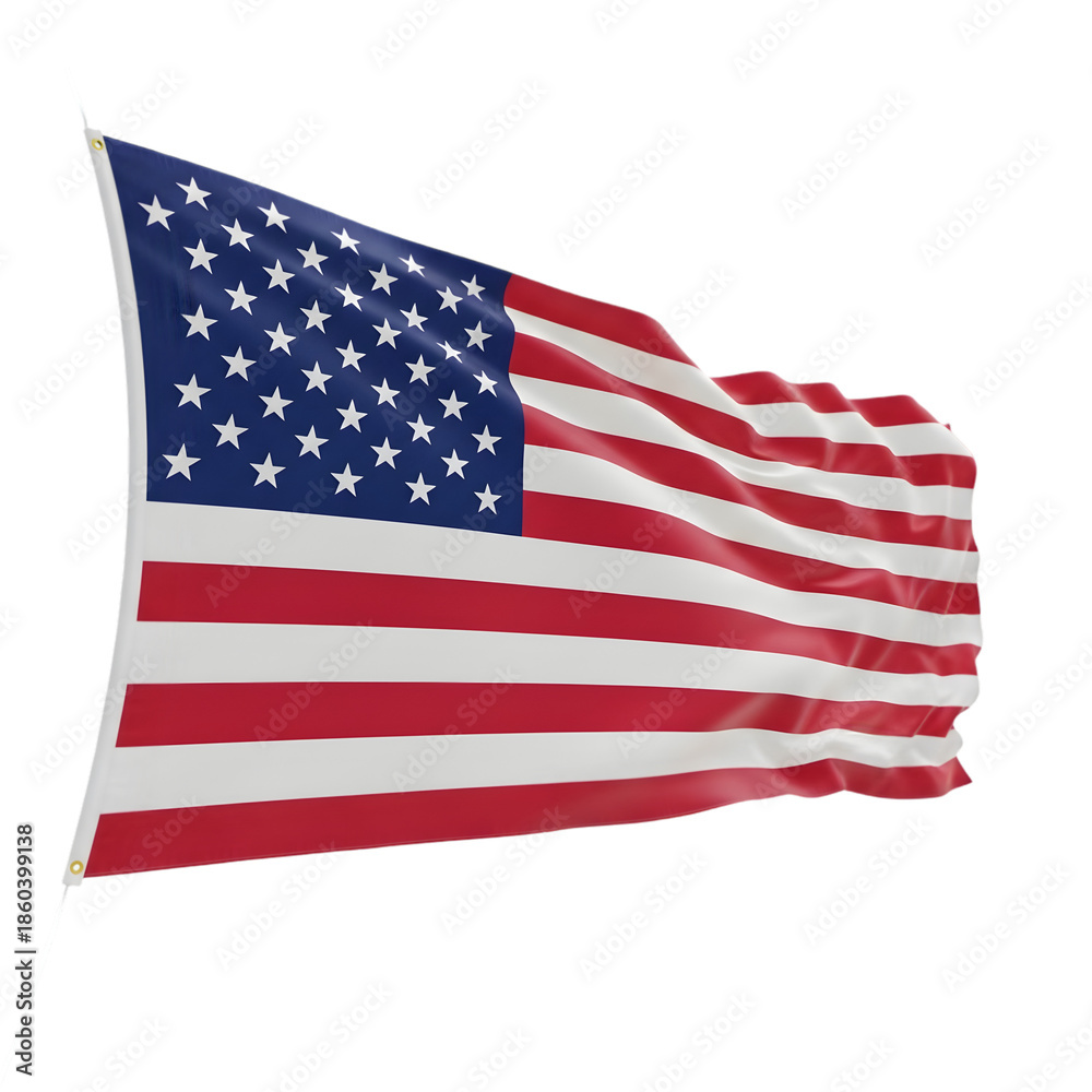 Fototapeta premium American flag waving in the wind