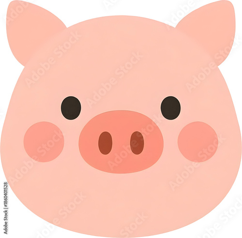 돼지,얼굴,귀여운,캐릭터,만화,그림