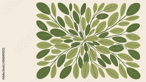 Vibrant green leaves forming a beautiful natural pattern