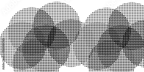 Abstract grunge grid polka dot halftone background pattern. Spotted black and white vector line illustratio
