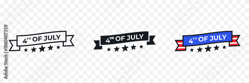 4th of July banner ribbon vector patriotic American independence celebration isolated