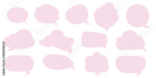 A vector illustration set of simple hand-drawn speech bubbles. Speech balloon, frames, stylish, stars