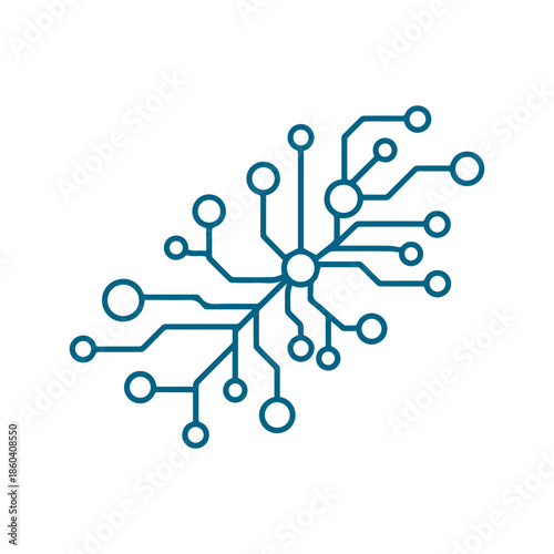 abstract technology network element with connected node.