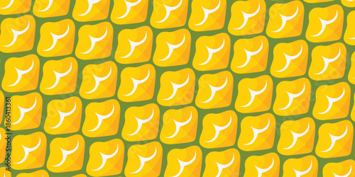 Background texture pattern pineapple. Yellow color pineapple skin motif