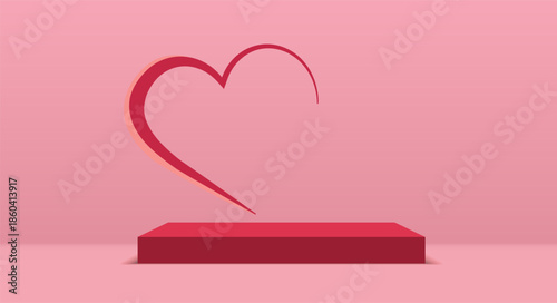Happy Valentine Day Poster Design in Pink Background Theme , Banner for Valentine Day