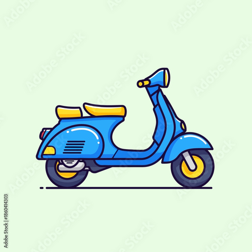 a classic blue scooter