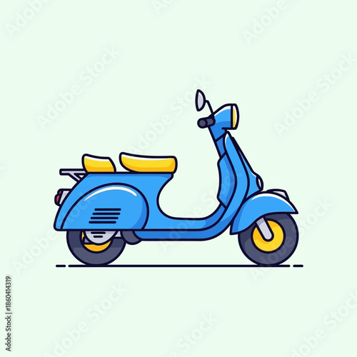 a classic blue scooter