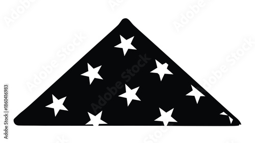 Stylized black party hat with white stars for celebration silhouette vector on whit background