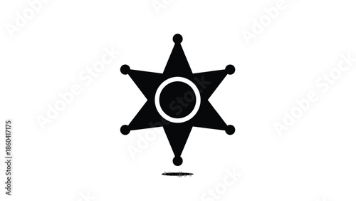 Secure law enforcement badge vector illustration silhouette vector on whit background
