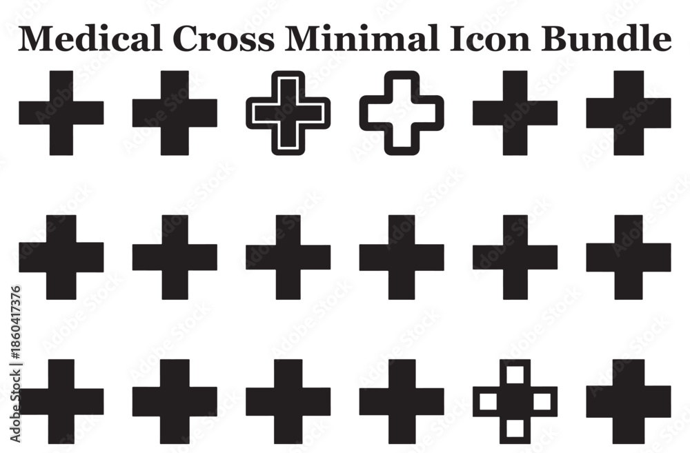 Obraz premium Medical Cross Minimal Icon Bundle
