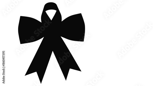 Elegant christmas bow silhouette vector on white background silhouette vector on whit background